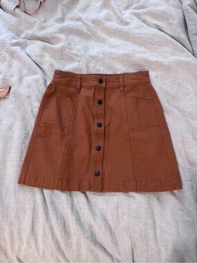 Madewell button front A-line pocket mini skirt size 2